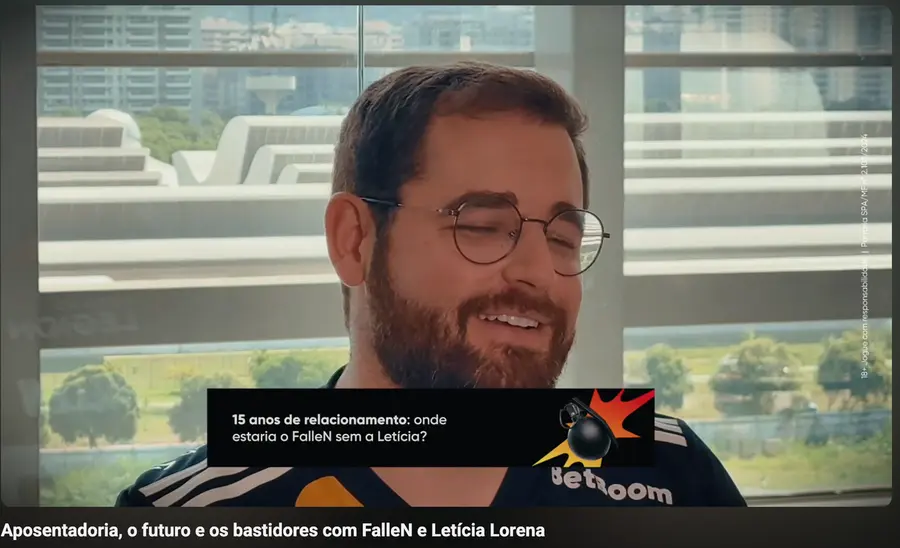 Still from the FalleN retirement interview for BetBoom Brasil