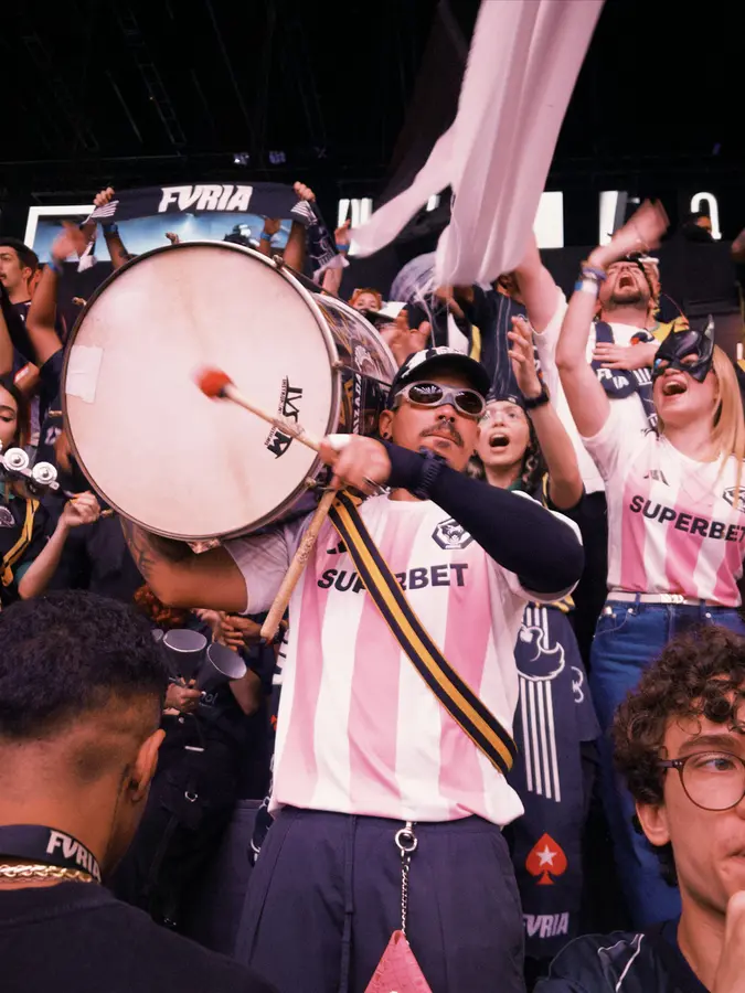 Drummer in the Kings League crowd