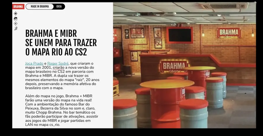 Made in Brahma presentation: Brahma and MIBR bring the Rio map to CS2