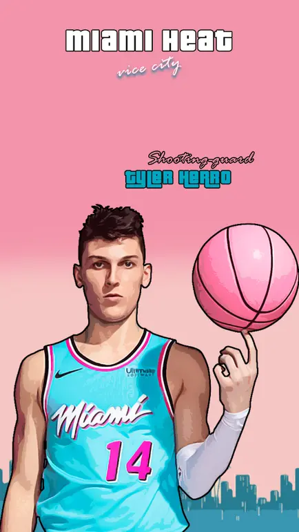 Miami Heat phone wallpaper illustration
