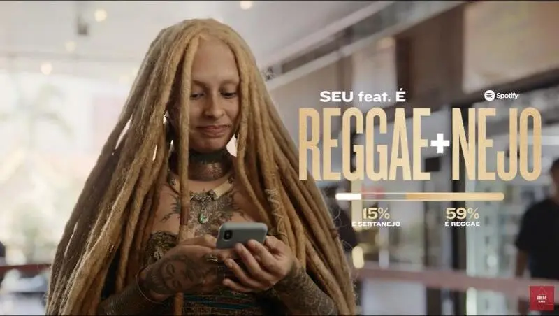 Brahma Feat Sertanejo film still: “Your feat is Reggae + Nejo” on Spotify